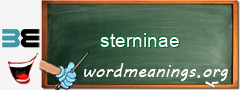 WordMeaning blackboard for sterninae